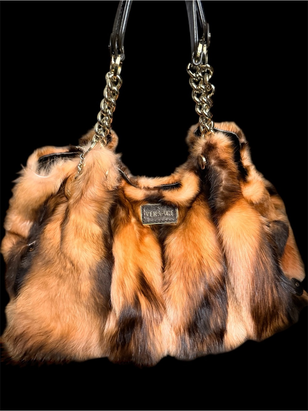 Authentic Vintage Mink Fur Versace hobo bag